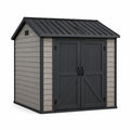 Abri de jardin en plastique gris et beige 180x200x210 cm