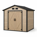 Abri de jardin en plastique beige et noir 180cm x 180cm x 200cm