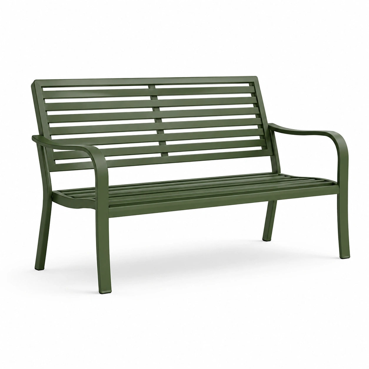 Banc de jardin en métal vert