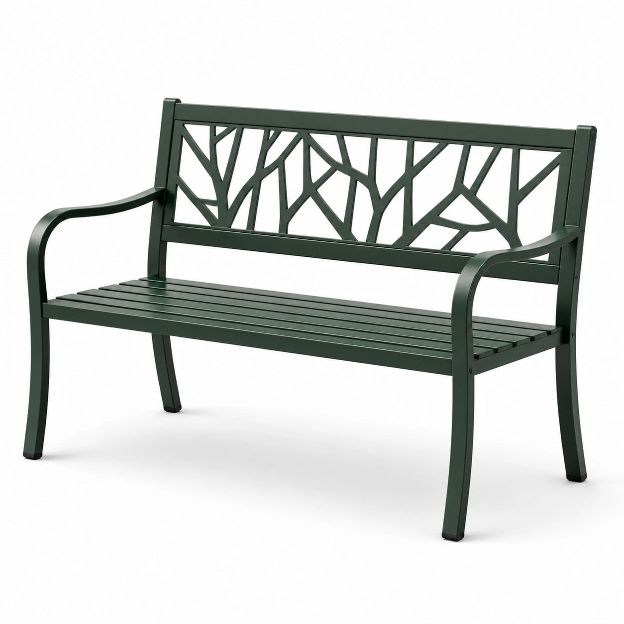 Banc de jardin en métal vert 125x60x81 cm
