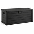 Coffre de rangement en plastique anthracite pour usage extérieur