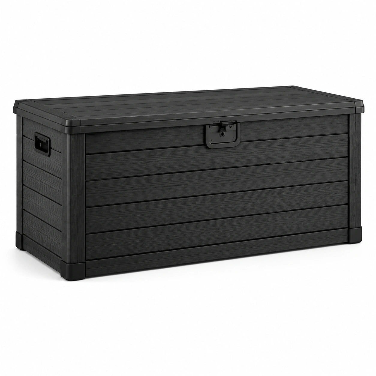 Coffre de rangement en plastique anthracite pour usage extérieur