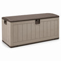 Coffre de rangement extérieur en plastique beige/marron 120 cm