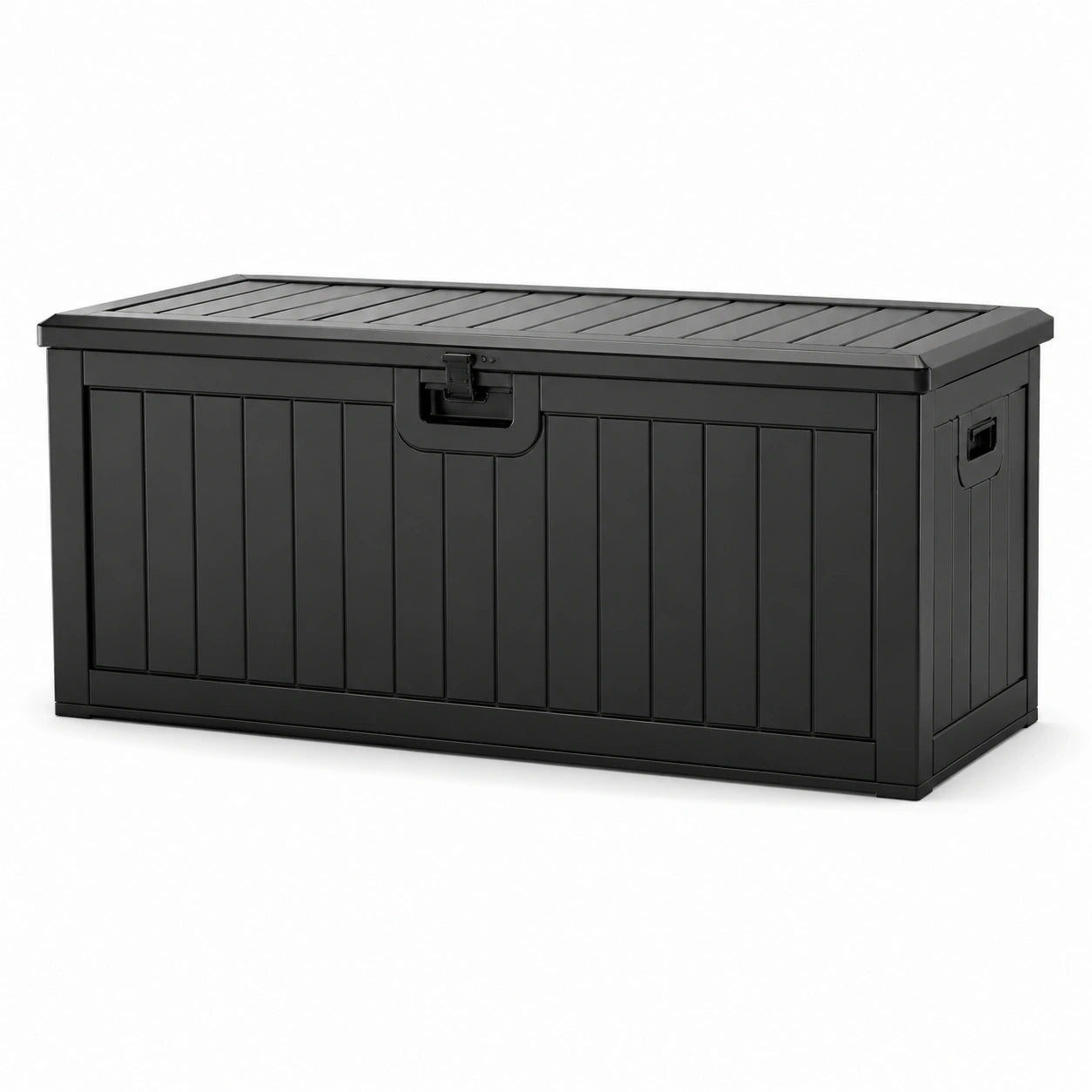 Coffre de rangement en plastique polypropylène noir 117cm x 45cm x 57.5cm