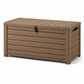 Coffre de rangement extérieur en résine marron 120x58x45 cm