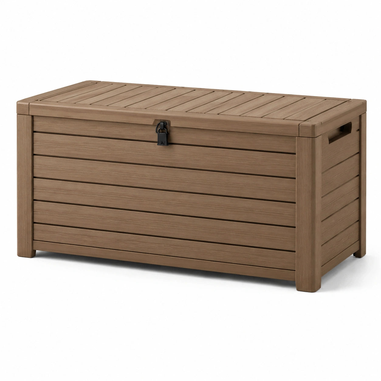 Coffre de rangement extérieur en résine marron 120x58x45 cm