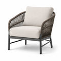 Fauteuil en aluminium et corde polyester beige
