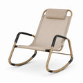Fauteuil à bascule en métal et textilène beige