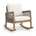 Chaise à bascule en bois d'acacia et corde taupe