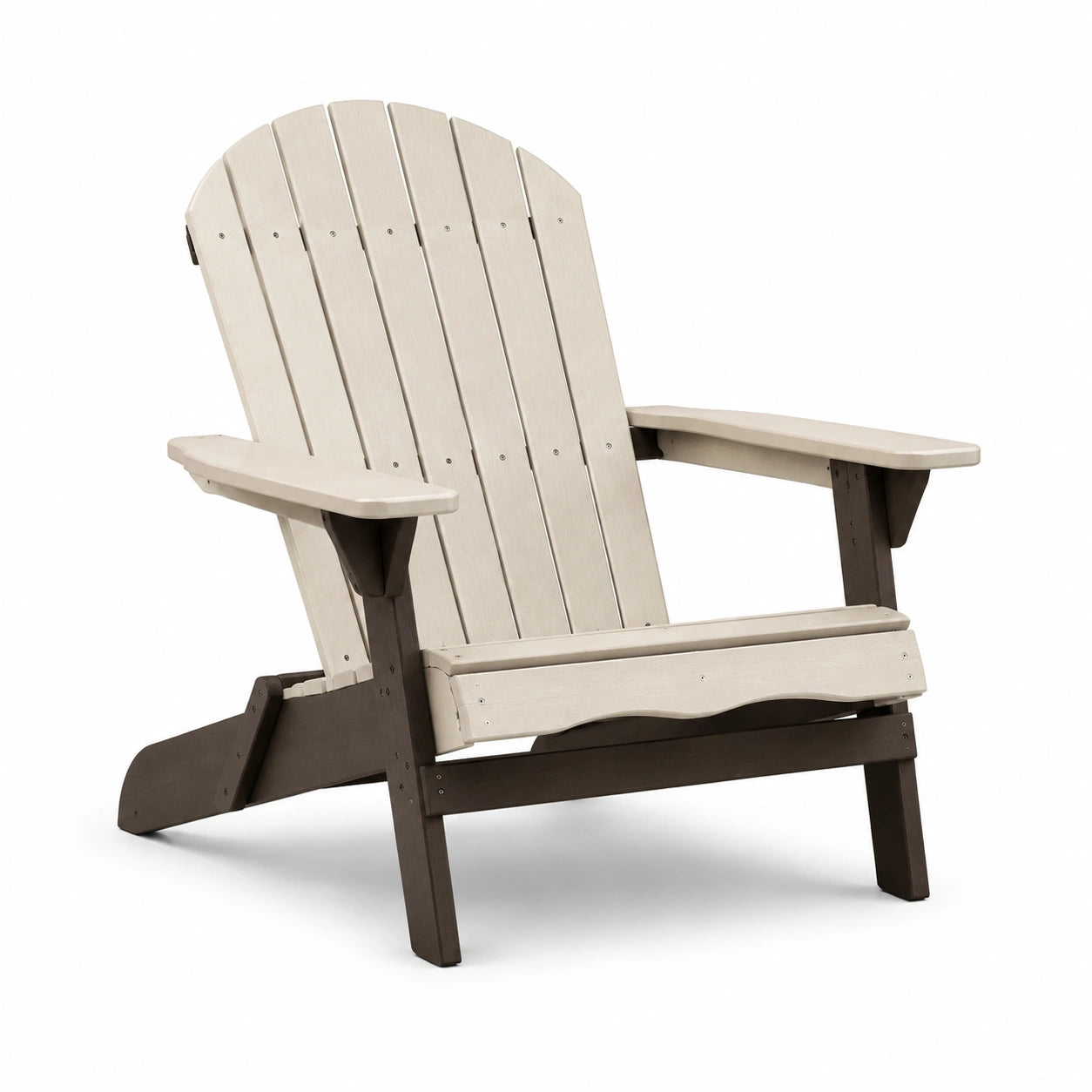 Fauteuil Adirondack en plastique recyclé beige et marron pour extérieur