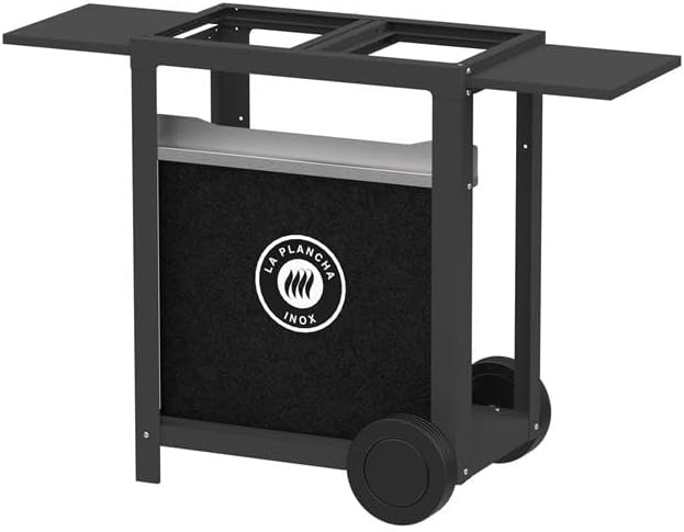 LE MARQUIER plancha, Noir, Chariot La INOX