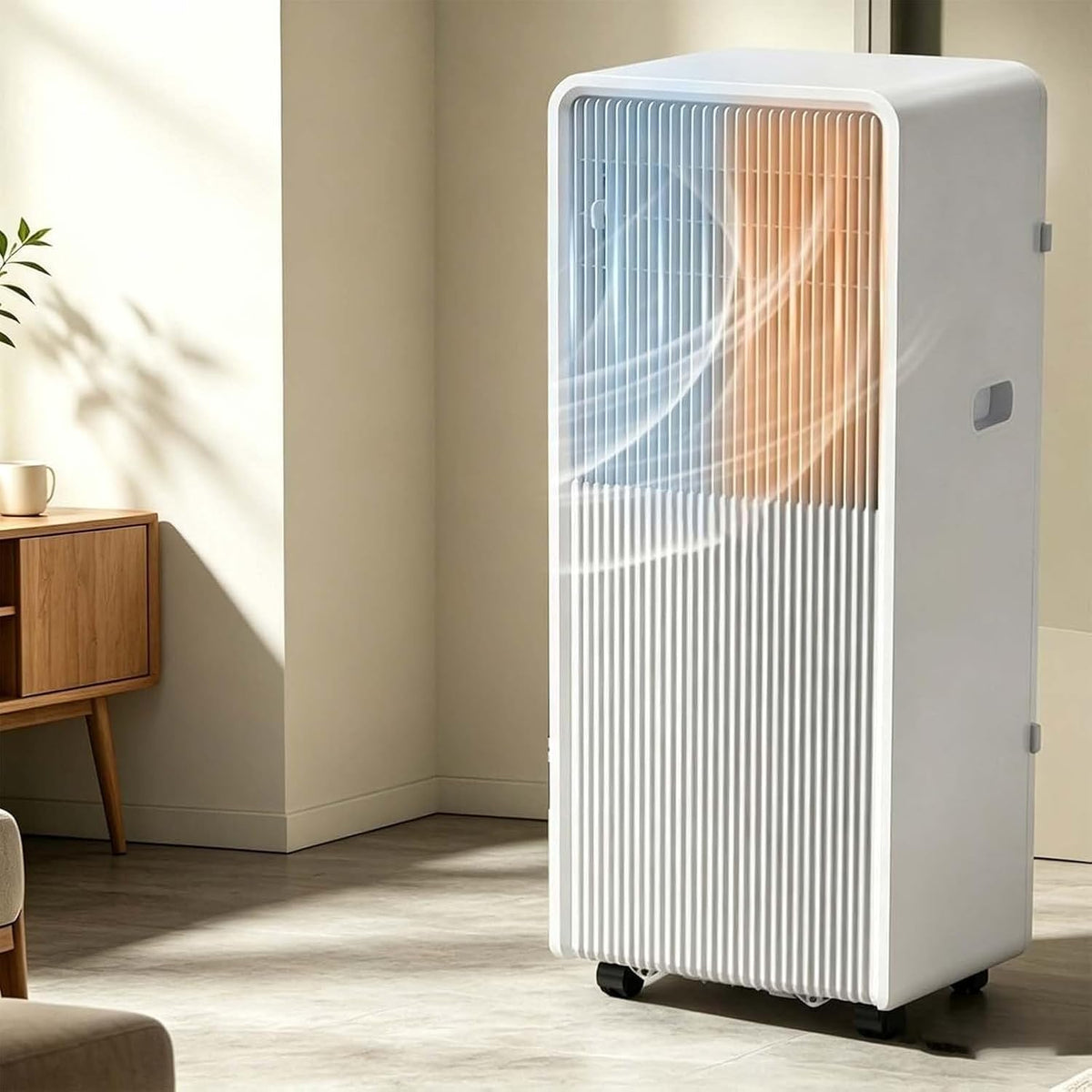 LCAIHONG climatiseur portable, Blanc, Climatiseur Mobile 4-en-1 Inverter, Refroidissement Chauffage Déshumidification Ventilation