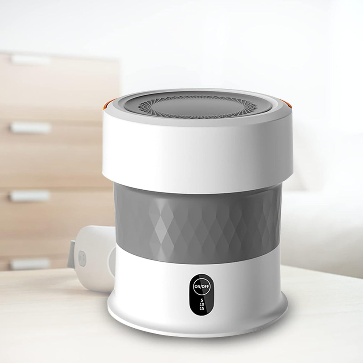 PanHuiWen lave-linge, 31,5 * 31,5 * 33,5 cm / 12,4 * 12,4 * 13,2 pouces, 13 L, 25 W, 220-240 V, TPR + ABS, Blanc, Chaussette