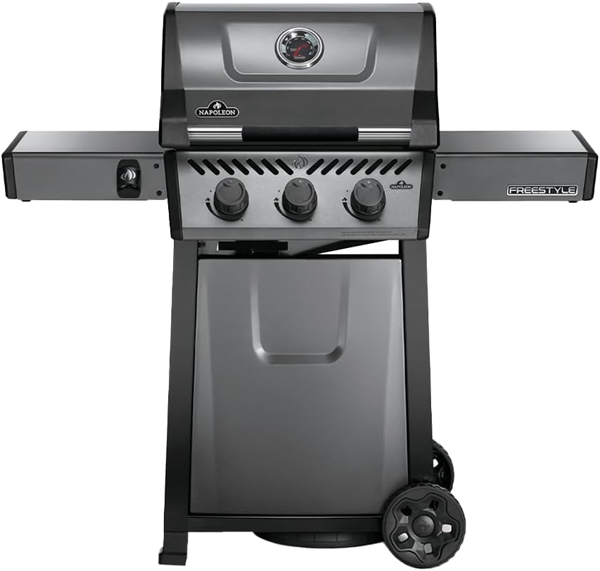 Napoleon Barbecues au propane, Noir/Gris, Barbecue gaz Freestyle 3 brûleurs