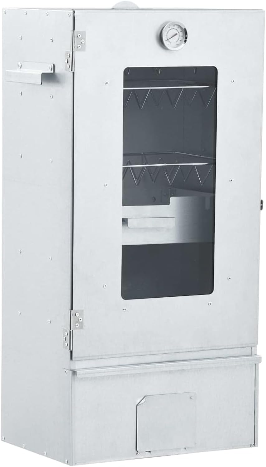 ShGaxin fumoir, 44,5 x 29 x 83 cm (largeur x profondeur x hauteur)., 1 kg, acier galvanisé., Argent, Four barbecue de copeaux de bois 44