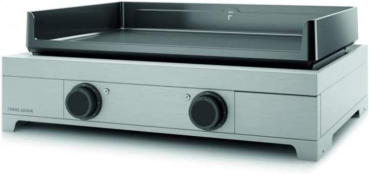 Forge Adour plancha, 60CM, Argent/Noir, ELECTRIQUE FONTE EMAILLEE MODERNE CAISSON INOX