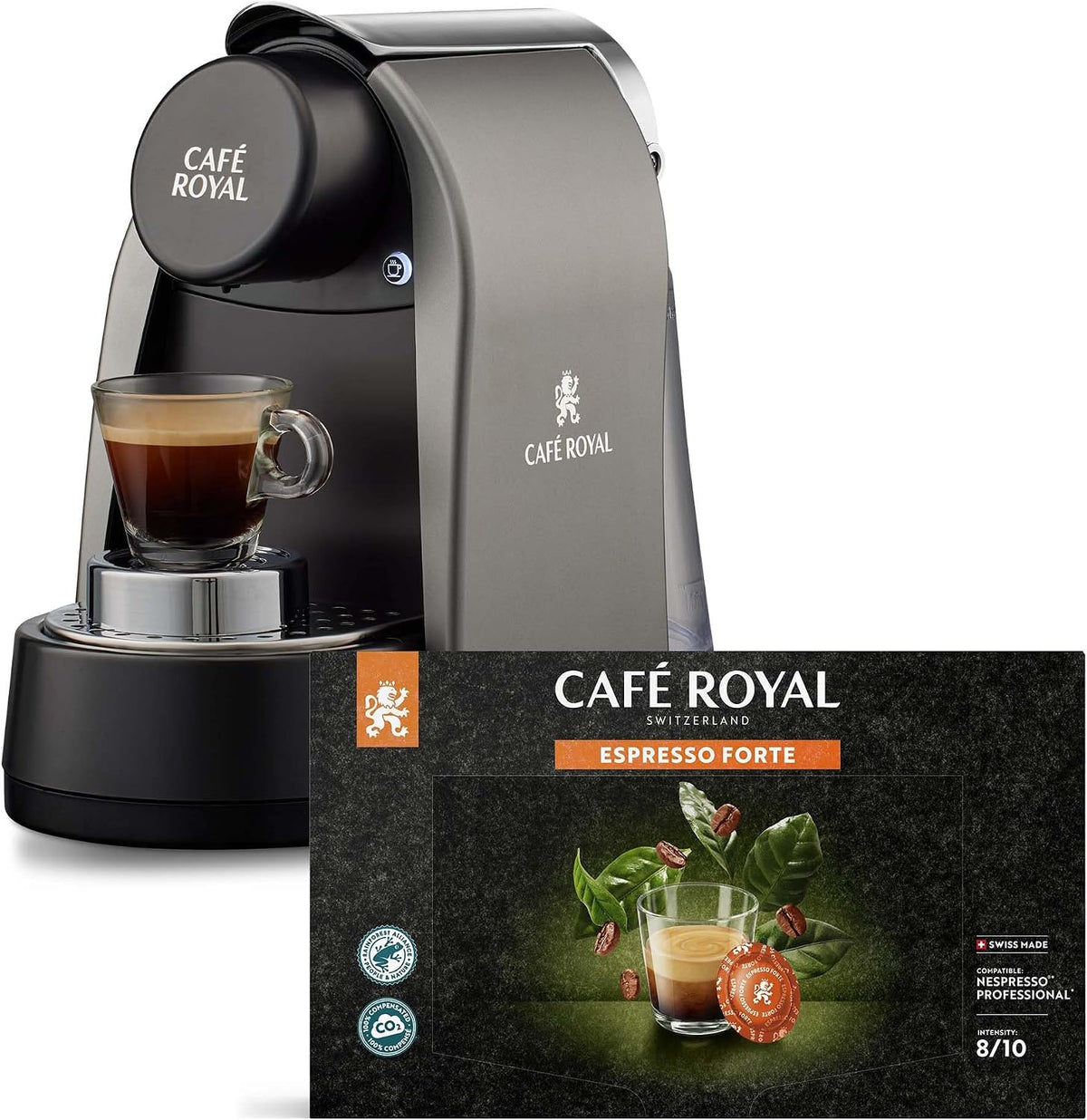 Café Royal machine à café, Noir/Argenté