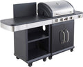 Cook'in garden Barbecues à gaz, Noir/Argent, Cook'in Garden - Cuisine Extérieure Modulable FIDGI 4, Barbecue au Gaz