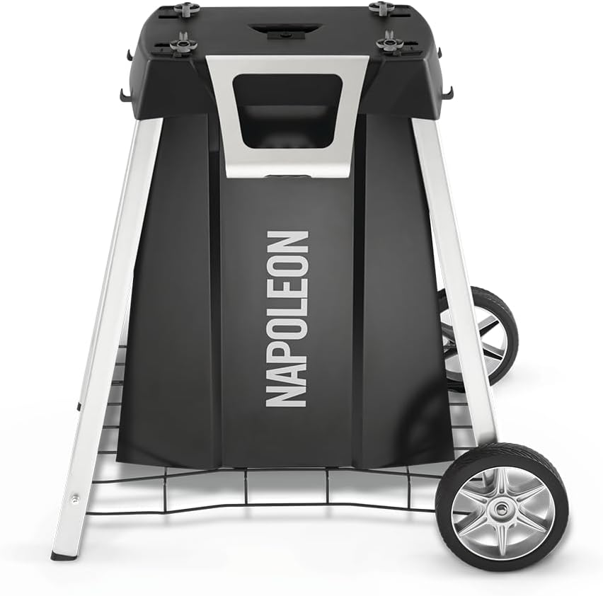 Napoleon barbecue à charbon, Noir/Argent, Accessoire barbecue Chariot pliant pour Travel Q Pro