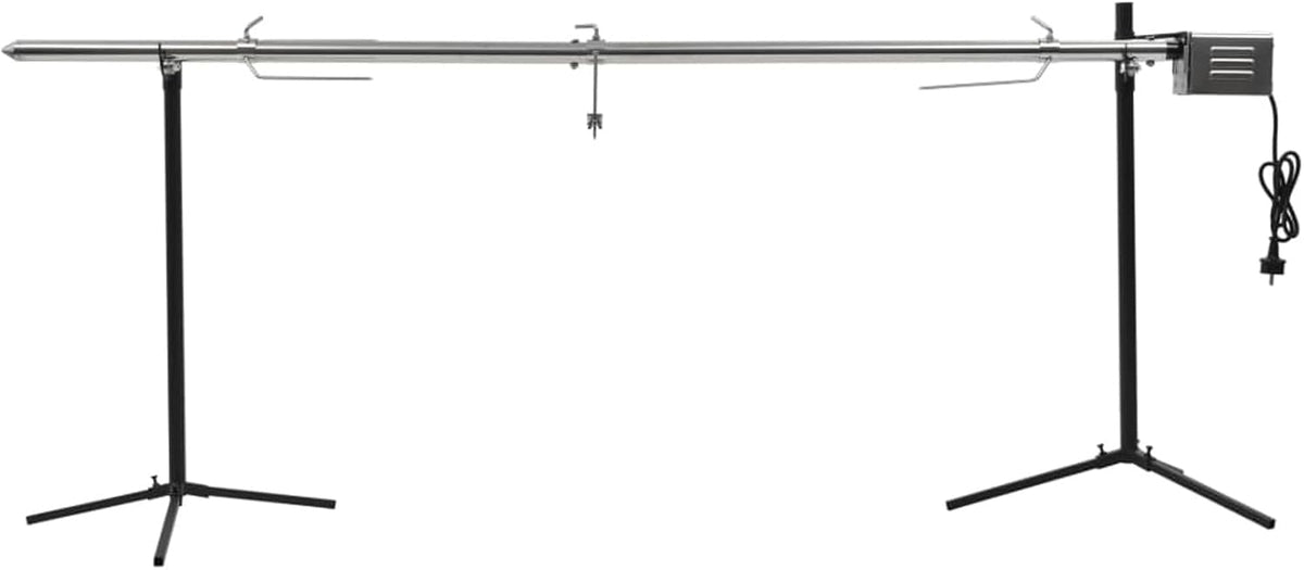NITCA rôtissoire, 207 x 45 x 81 cm, Noir/Argent, Tourne Broche Barbecue Rotissoire