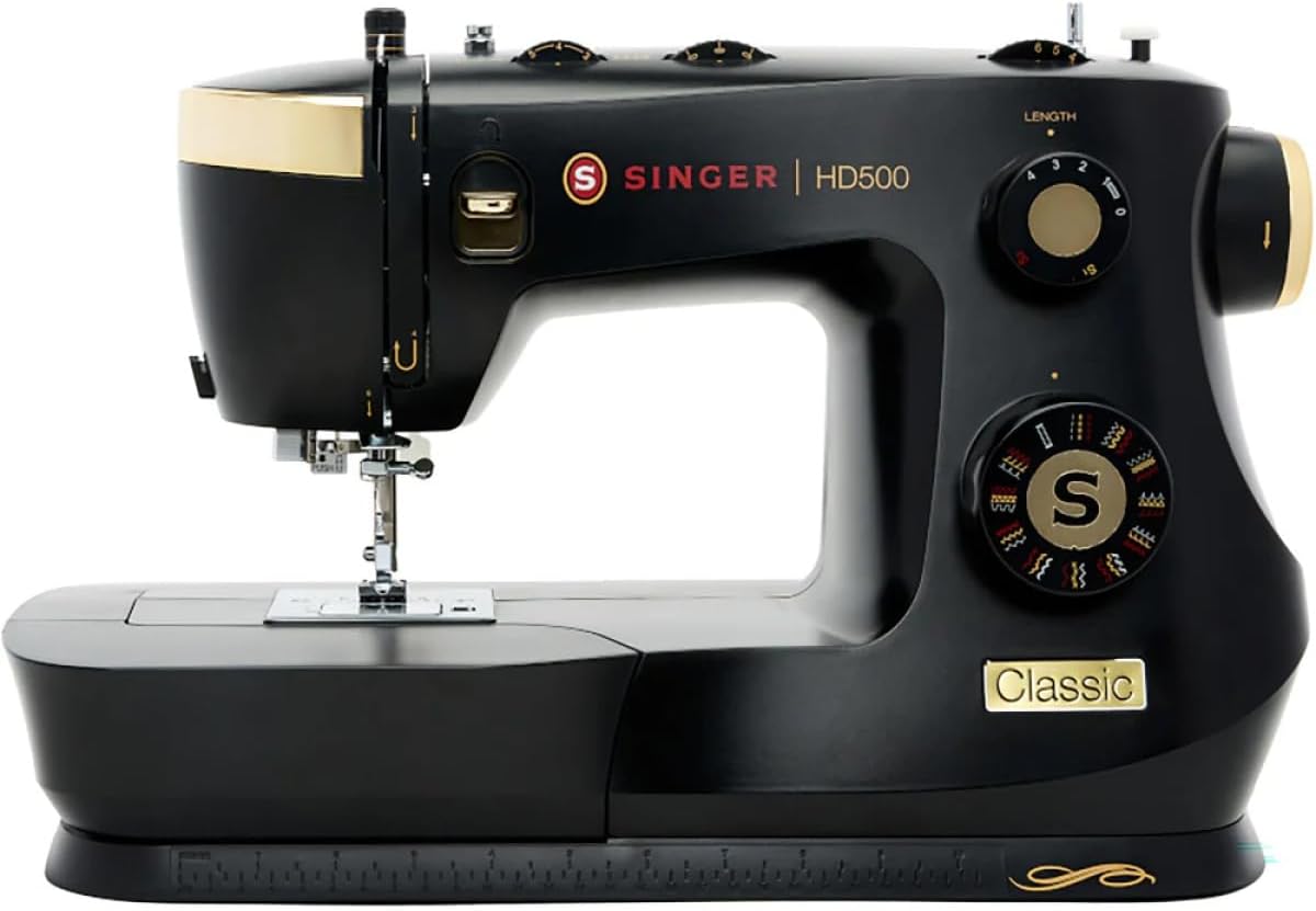 Singer machine à coudre, Gris, Heavy Duty 500 Classic mécanique, pied de biche extra haut, 32 points, cadre en métal extra stable et bras libre