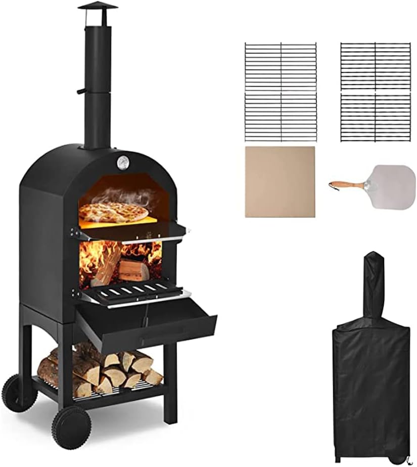 Four four à pizza, Noir/Argent, fête dans le jardin