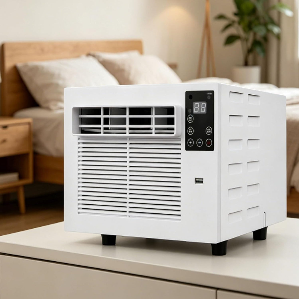 smafoseedding climatiseur portable, 460 x 285 x 230 mm, 280 W, 45 dB, 1876 Btu, 10 Kg, Blanc, pour Tente, Caravane Et Camping-Car
