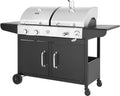 Habitat et Jardin barbecue à charbon, Noir/Gris, Barbecue gaz et Charbon 2 en 1 en métal Western - Noir