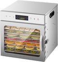 lilishangmao déshydrateur alimentaire, Acier inoxydable, Noir, Professionnel, Température Réglable De 30 À 90 °C Et Éclairage Intégré