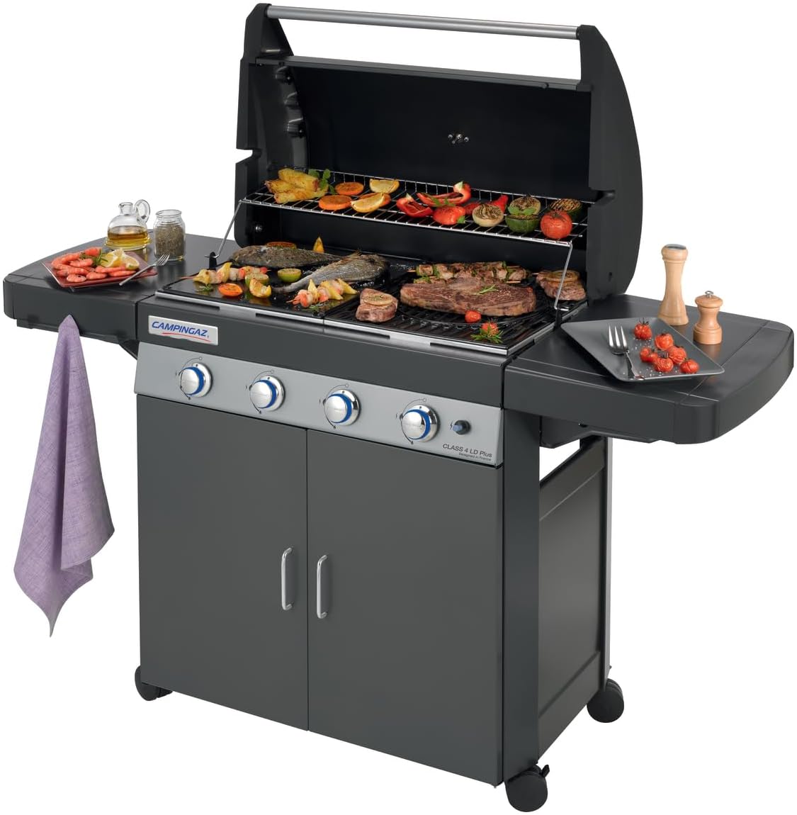 CAMPINGAZ Barbecues au propane, Noir/Argent, Barbecue à gaz Class 4 LD Plus