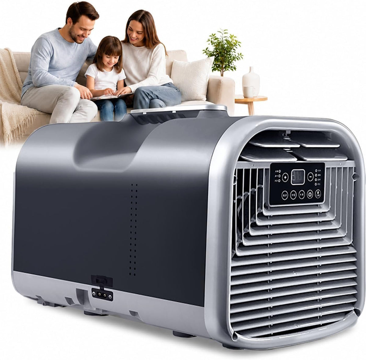 climatiseur portable BoTongSiHai, 【T1 pro】, 500 x 275 x 305 mm / 19,68 x 10,82 x 12 pouces, 5100 BTU, 4400 BTU, Noir
