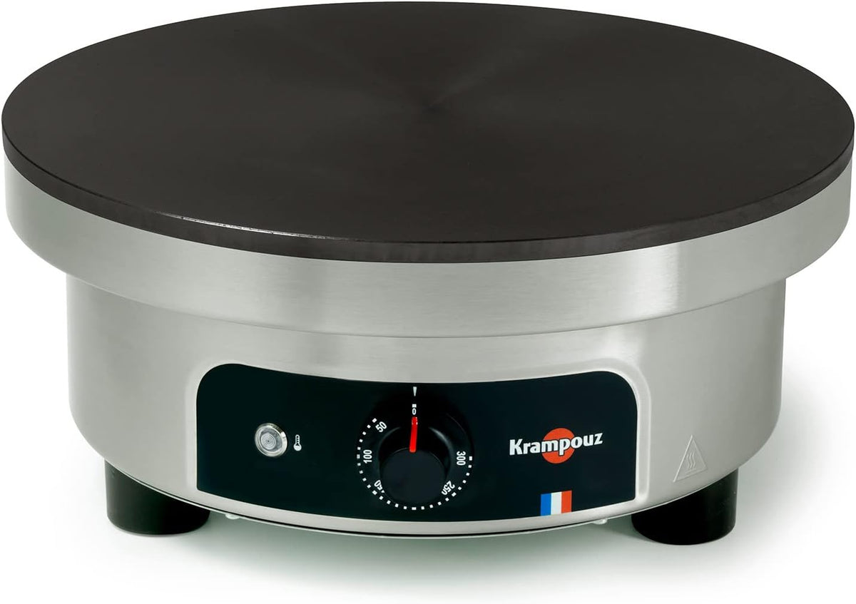 Krampouz Crêpières, 400 x 181 mm, 3600 W, 230 V, 40 cm, Noir/Argent, Crepes maker Crepesgerät Komfort Rund