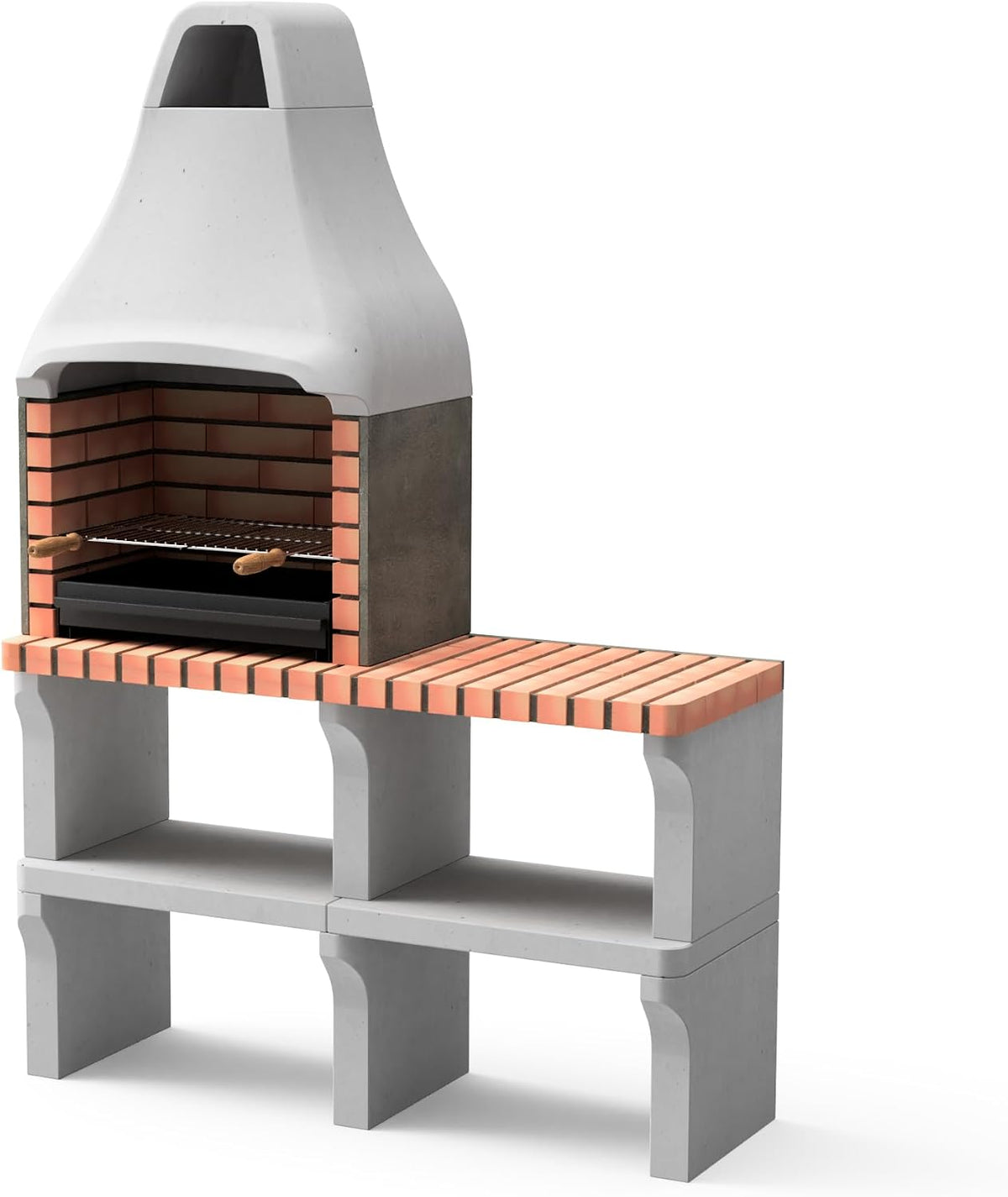 MAESTRO FERRETERO barbecue à charbon, 128 x 47 x 190 cm, Gris/Orange, Orange - ) REF: M00049 - Cuisine extérieure jardin