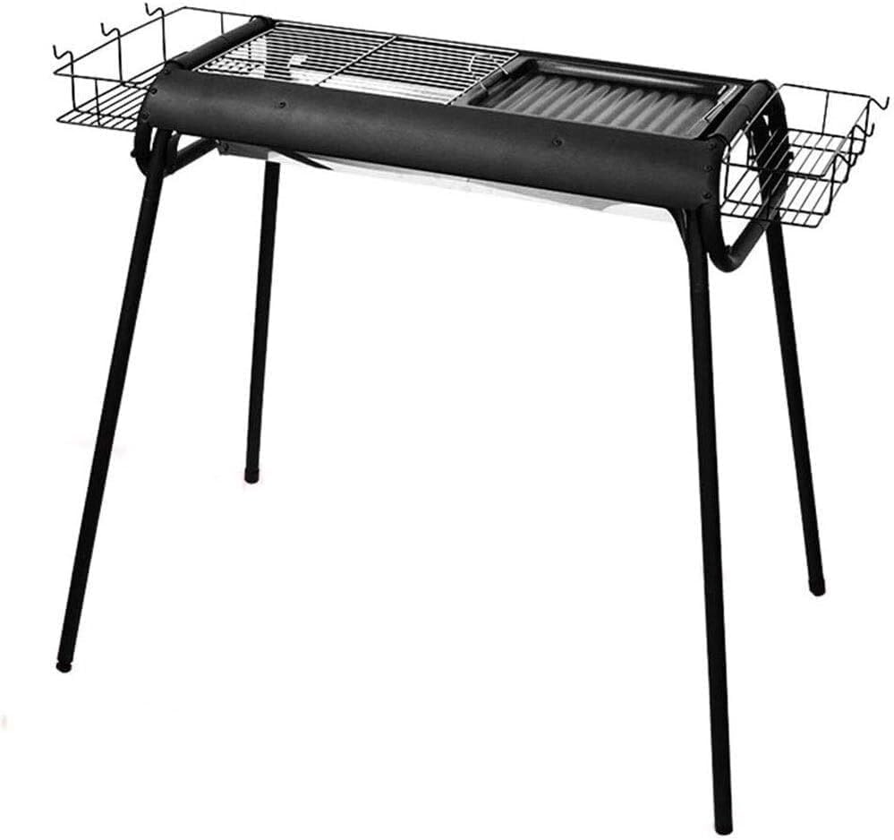 Barbecue barbecue à charbon, 73 x 37 x 84 cm., acier inoxydable., noir