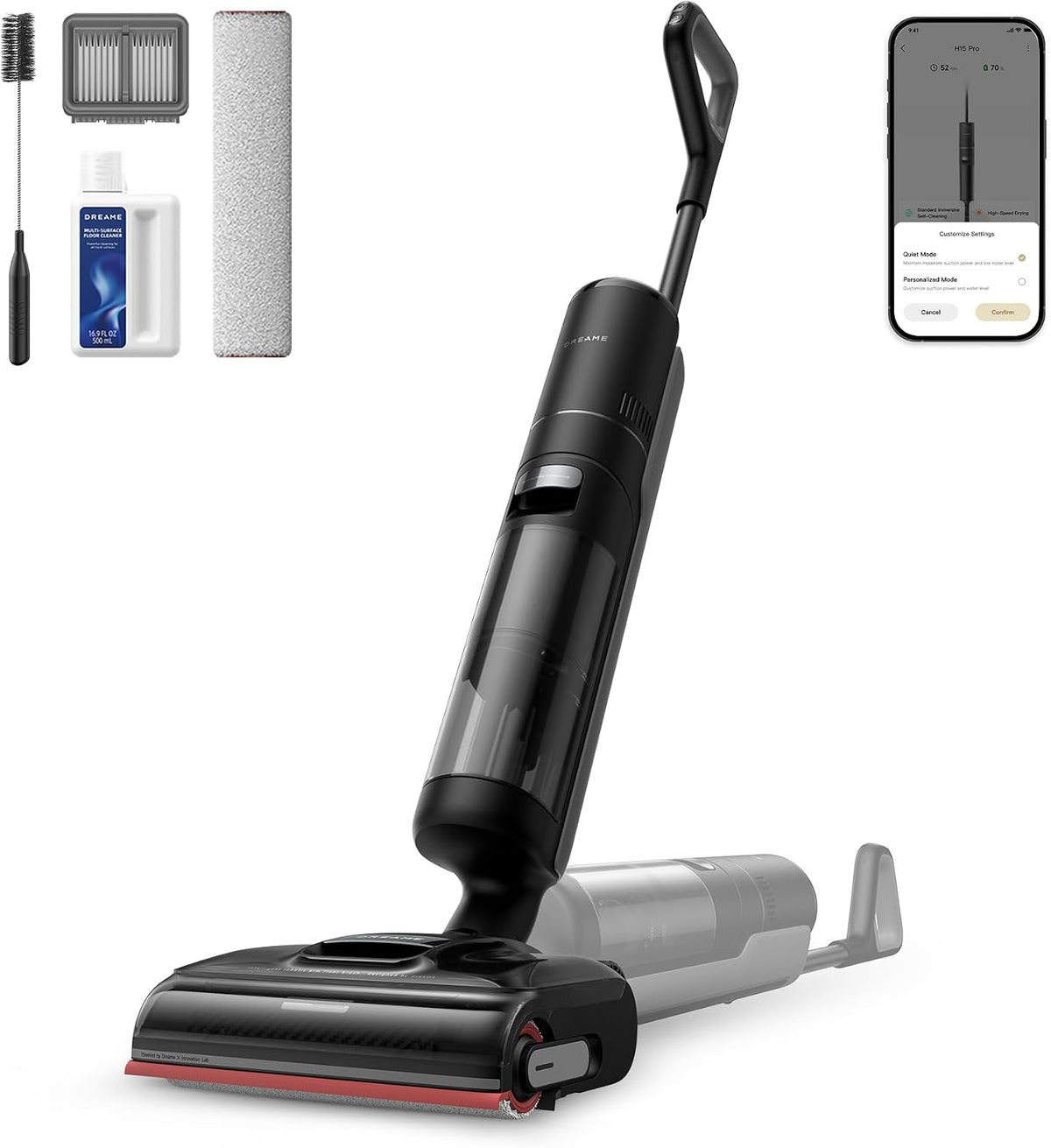 dreame épilateur à lumière pulsée, Noir, H15 Pro Aspirateur Laveur, Bras robotisé AI, couv. Triple arête, aspiration 21 000Pa
