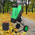 SAIYERUS broyeur, 2400 W, 220 V, 4500 TR/Min, Gris, de Branches et Feuilles électrique, Portable, Sac de Ramassage Amovible et Roues