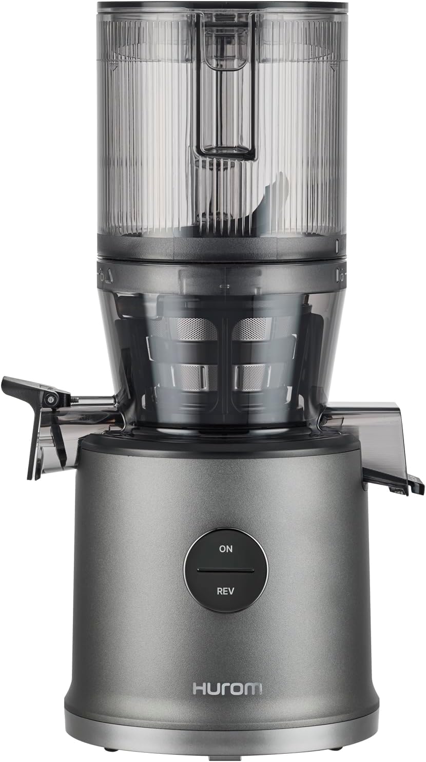 Hurom Extracteurs de jus à vis simple, 2,2 L, 200 W, Gris, H80-ST Extracteur de Jus à Froid, Slow Juicer pour Fruits & Légumes
