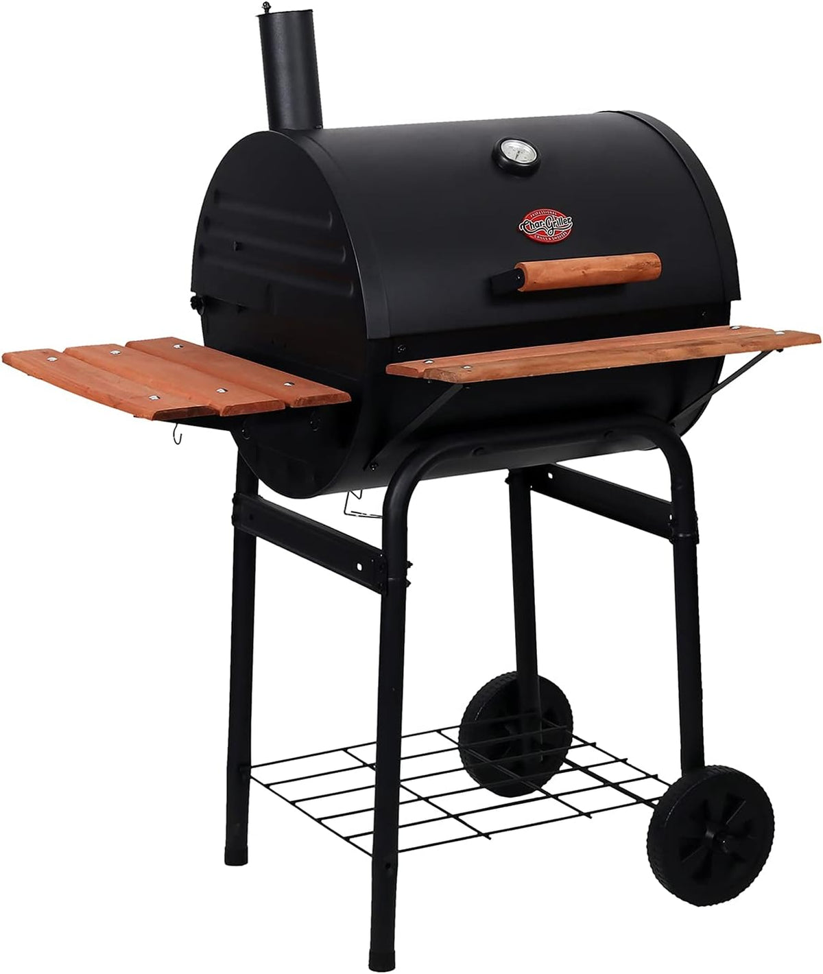 Char-Griller barbecue à charbon, Noir/Marron, 2123 Wrangler 635 Square inch Charcoal Grill/Smoker