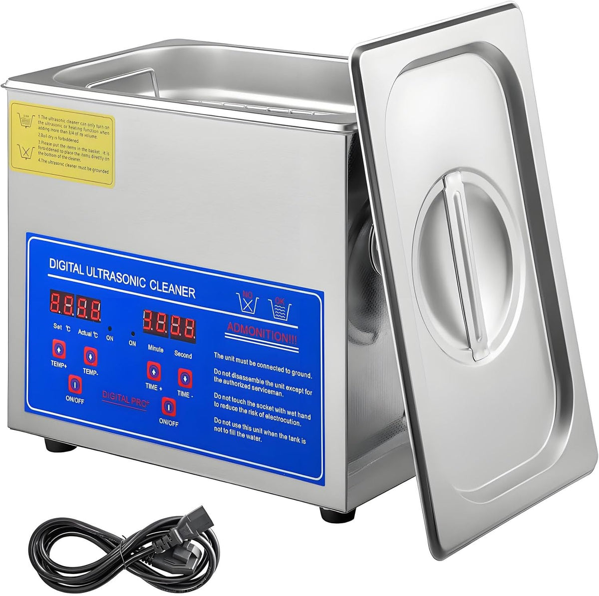 AiODiO Fournitures pour le nettoyage du laboratoire, 4,5 L, 6,5 L, 10 L, 15 L, 22 L, 30 L, 15 L, Argenté, Lunettes