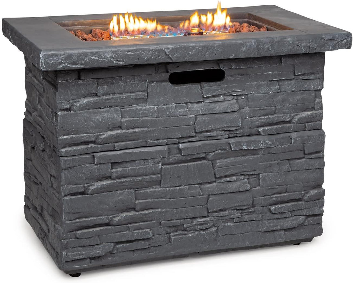 blumfeldt braséro, 40000 BTU, 13 KW, Gris Clair, Anafi Poêle à gaz, poêle à gaz /, Foyer Couvert, brûleur en Acier Inoxydable