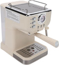 Elprico Machines à café automatiques, 3 à 5 tasses, 1050 W, 1,5 L, ABS, acier inoxydable., Argenté, Machine à Expresso