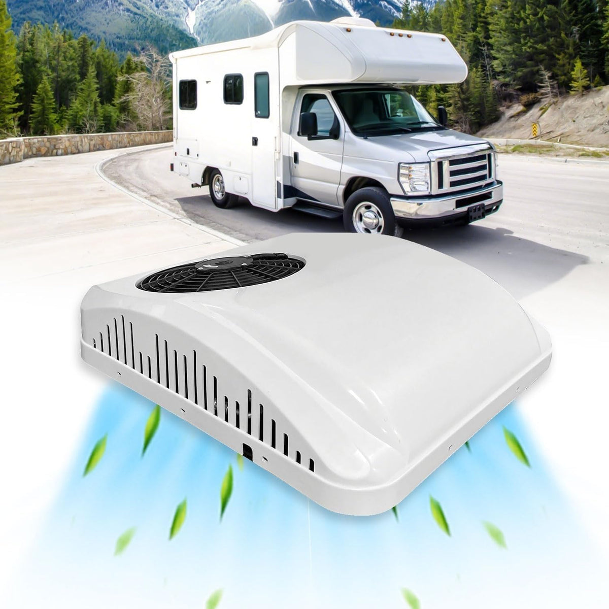 Climatiseur Climatiseurs portables, 80 x 73 x 33 cm., 8,87 tonnes, 850 W., 24 V CC., 9500 BTU, blanc
