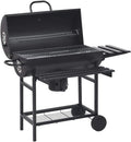 GeenYuu barbecue à charbon, 115 x 85 x 95 cm, acier, noir., extérieur, barbecue avec grille de maintien au chaud et bac