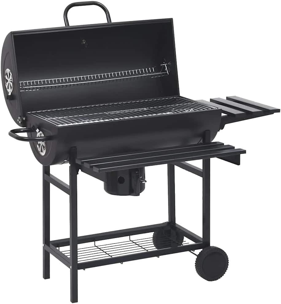 GeenYuu barbecue à charbon, 115 x 85 x 95 cm, acier, noir., extérieur, barbecue avec grille de maintien au chaud et bac