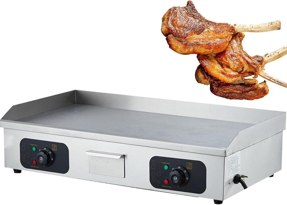 ZhlCrioxenic plancha, 8 mm, Argent, Barbecue éLectrique Commercial, Professionnelle De Cuisson en Le Fer Durable Grill