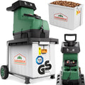 Gardebruk broyeur, 3.100 W, 45 mm, 60 L, Argenté, de végétaux électrique, végétaux silencieux à rouleau jardin
