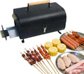 Barbecue barbecue à charbon, Noir, à charbon de bois, fumoir portable avec tiroir en carbone extractible, double face pour pique-nique en plein air