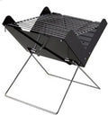 Plaque barbecue à charbon, Noir/Argent, en fer portable pour mini barbecue familial, bois pliable pour 2 personnes