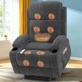 Srfzluxy canapé, Gris, Fauteuil Relax Fauteuils Inclinables avec Massage & Chauffage, Accoudoirs Rembourrés et Repose-Pieds Extensible