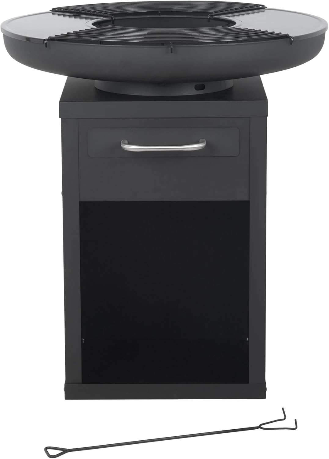 BIG HORN plancha, 80 x 92 cm, Noir, Bali Outdoors Grand Brasero Ø en Fer, Ensemble de Cuisson Extérieur avec Plaques et Grilles Amovibles